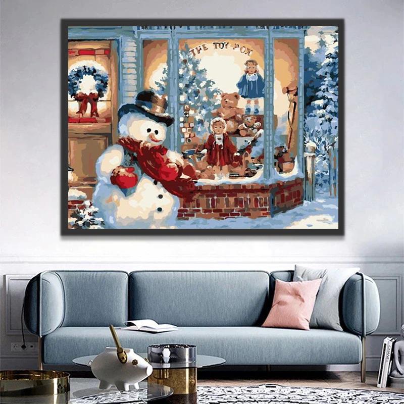 Bonhomme de Neige et Boutique Peinture par Numéros