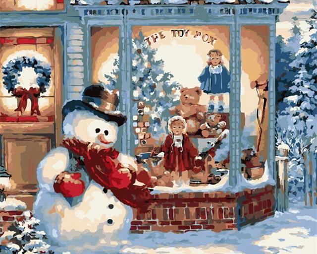 Bonhomme de Neige et Boutique Peinture par Numéros