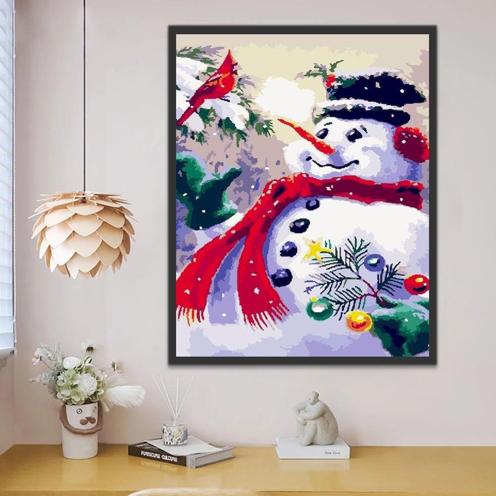 Bonhomme de Neige Noël Peinture par Numéros