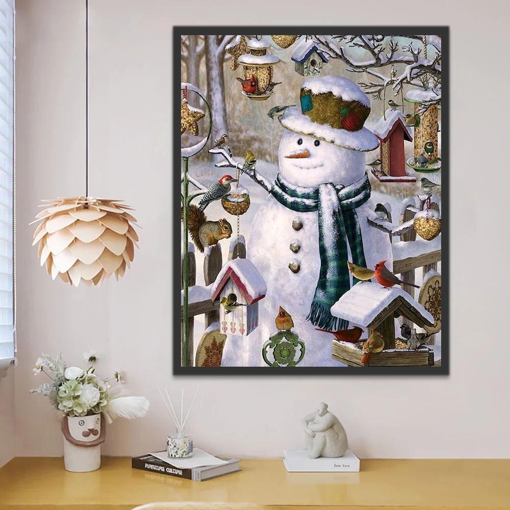 Bonhomme de Neige Noël Peinture par Numéros