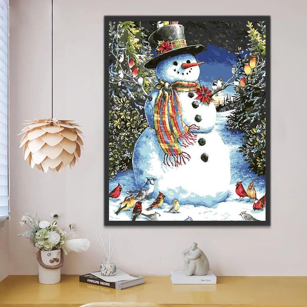 Bonhomme de neige occidental Peinture par Numéros