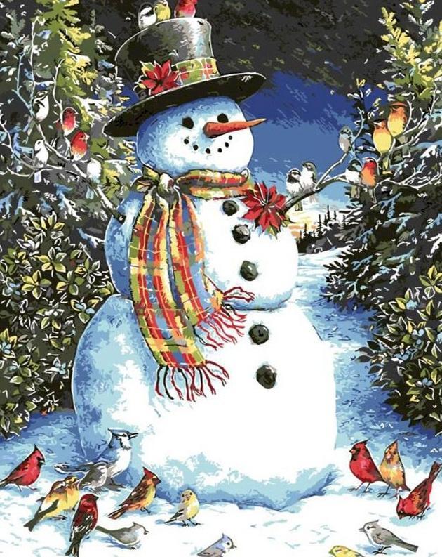 Bonhomme de neige occidental Peinture par Numéros