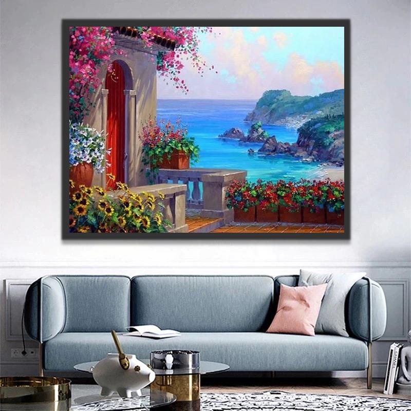Bord de Mer méditerranéen Peinture par Numéros