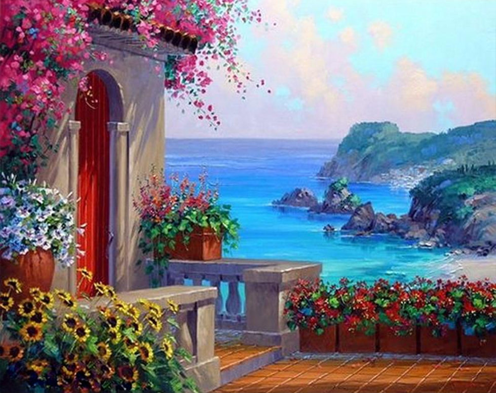 Bord de Mer méditerranéen Peinture par Numéros