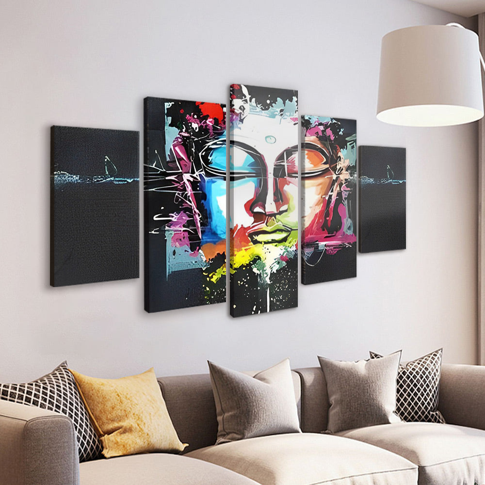 Bouddha Coloré 5 Partie Peinture par Numéros