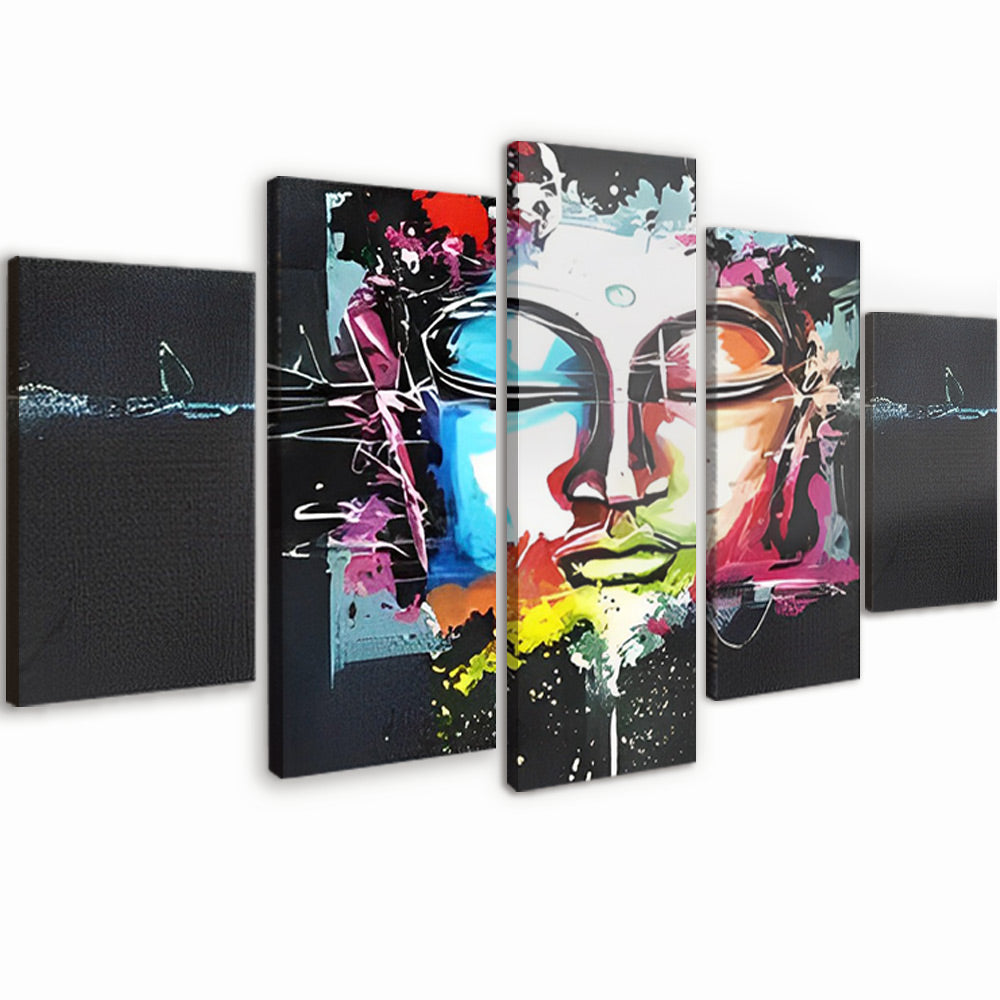Bouddha Coloré 5 Partie Peinture par Numéros