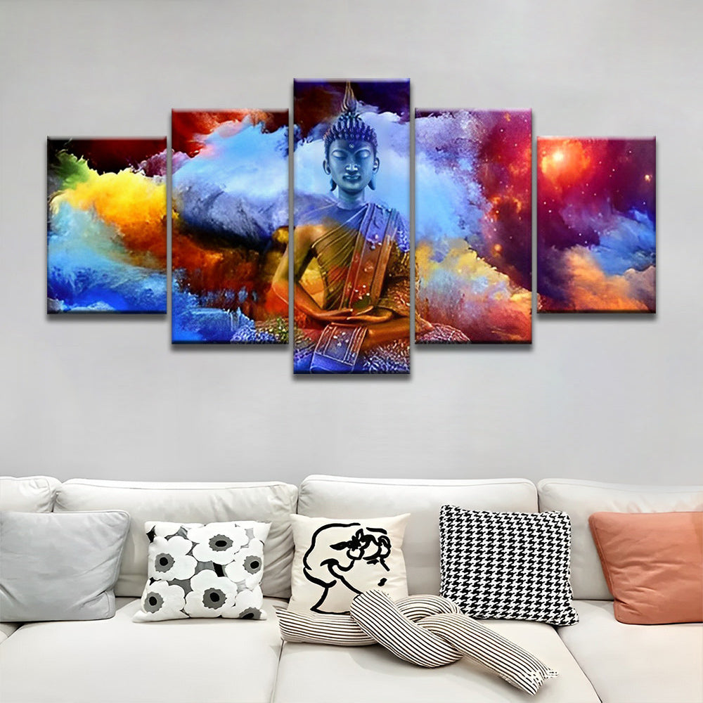 Bouddha Statue multicolore 5 Partie Peinture par Numéros