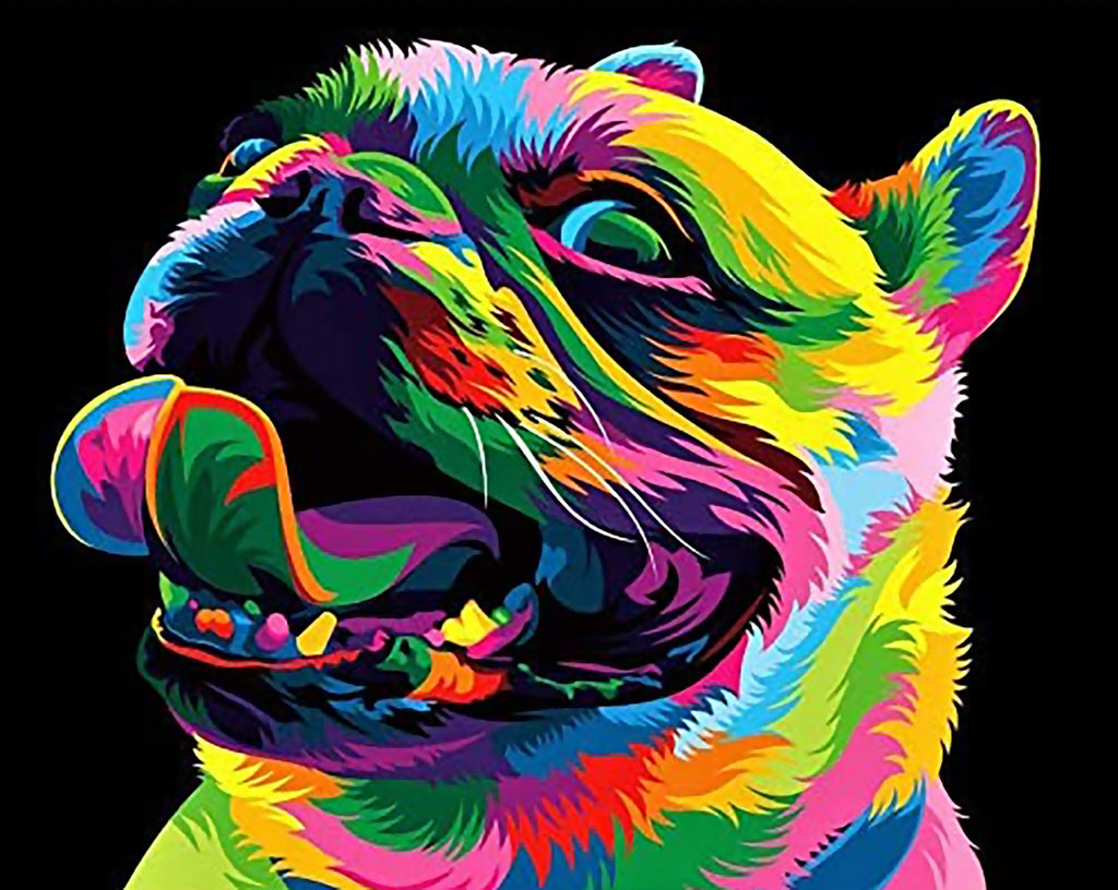Bouledogue Français avec des Poils Multicolore Peinture par Numéros