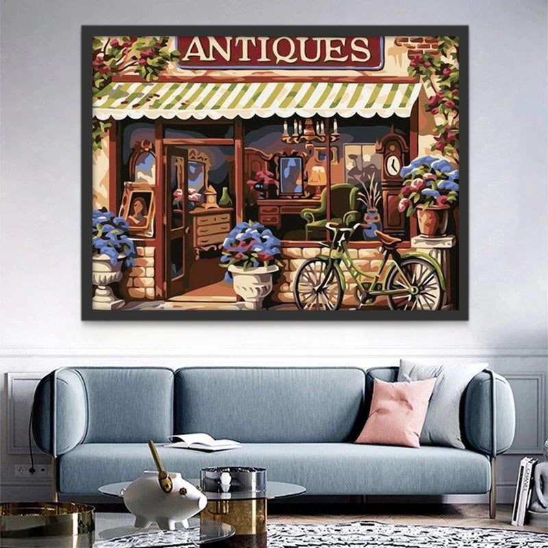 Boutique d'Antiquités Peinture par Numéros