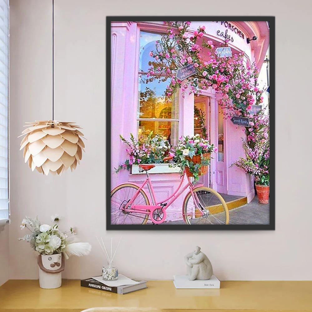 Boutique et Vélo de Fleurs Peinture par Numéros