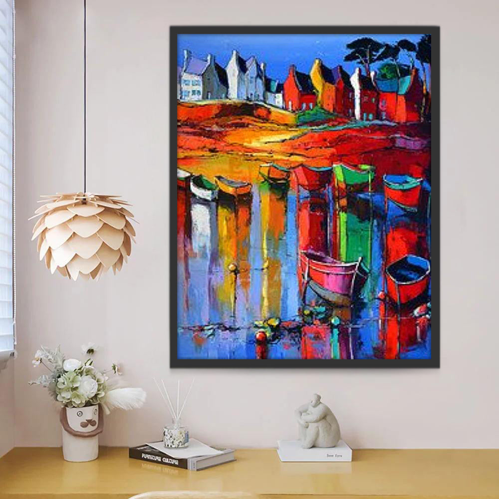 Bretagne Paysage Abstrait Peinture par Numéros