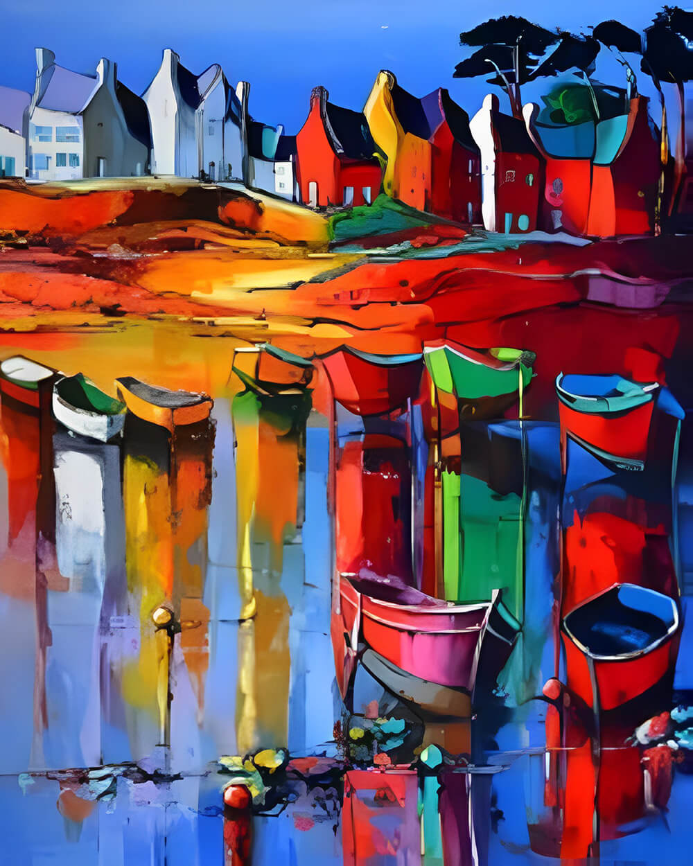 Peinture par numéros Paysage Port - Peinture par numéros pour adultes