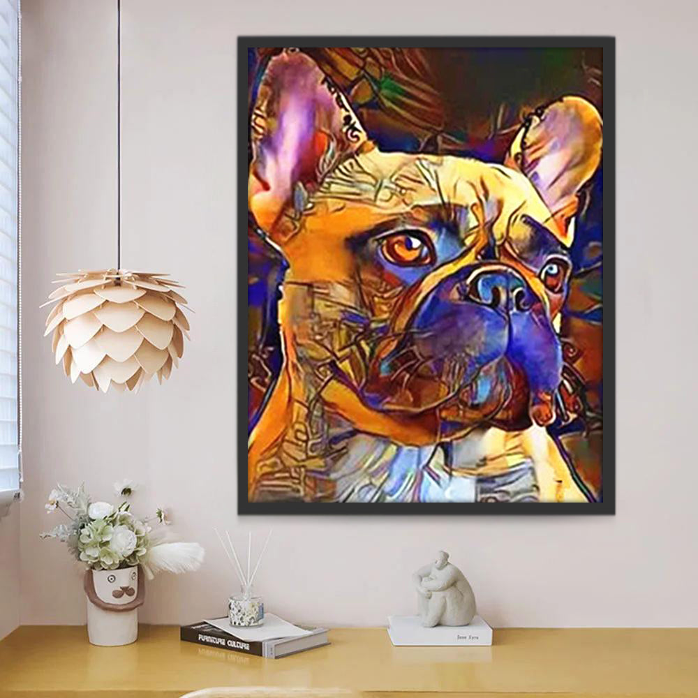 Bulldog avec des Motifs Peinture par Numéros