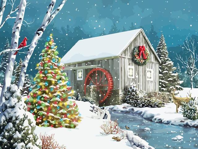 Cabinet de Noël Peinture par Numéros