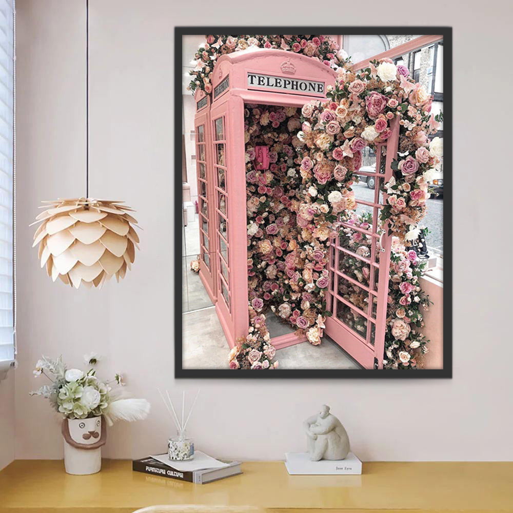 Cabinet Téléphonique de Fleurs Peinture par Numéros