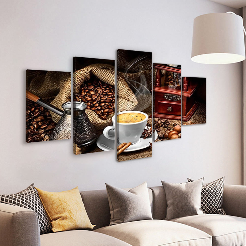 Café 5 Partie Peinture par Numéros