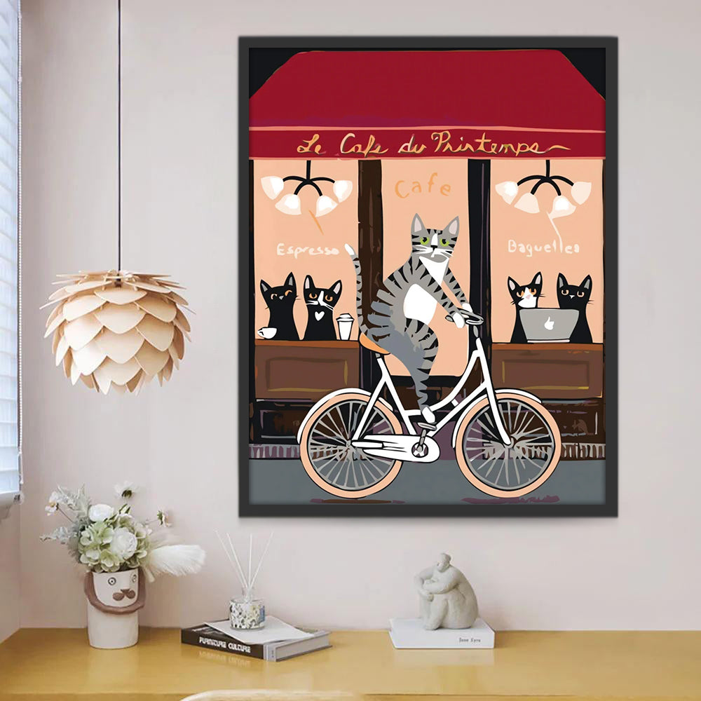 Café des Chats Peinture par Numéros