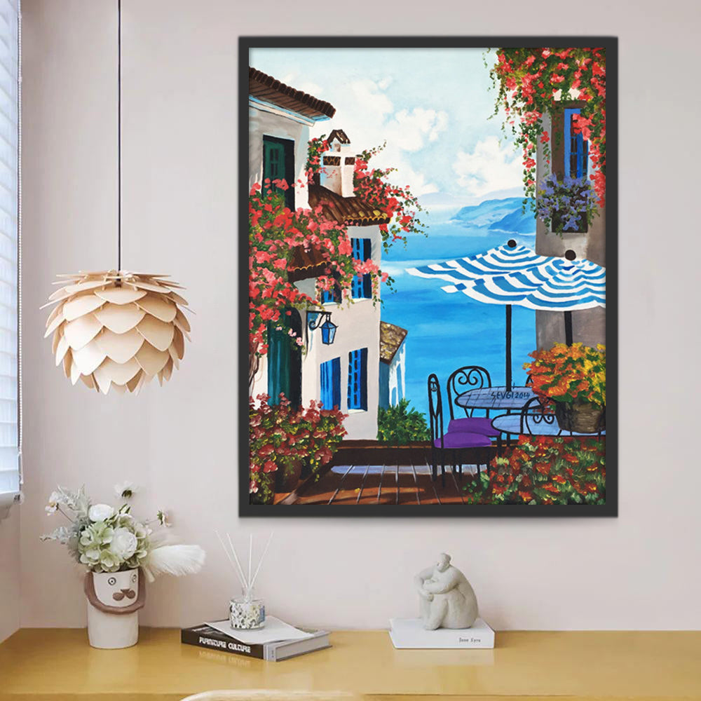 Café et Mer Peinture par Numéros