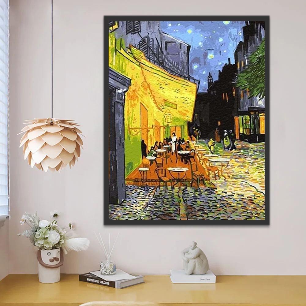 Café Terrace dans la Nuit Peinture par Numéros
