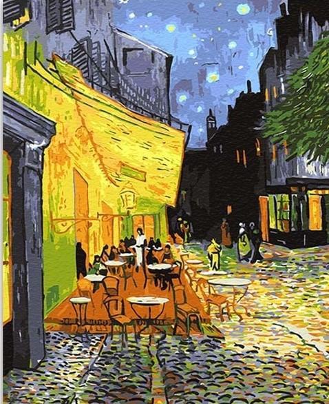 Café Terrace dans la Nuit Peinture par Numéros
