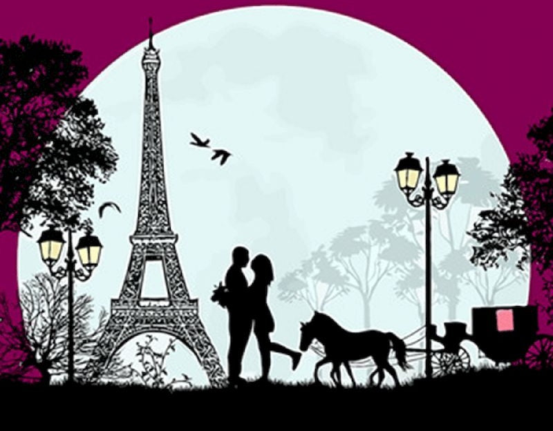 Calèche et Les Amoureux Peinture par Numéros