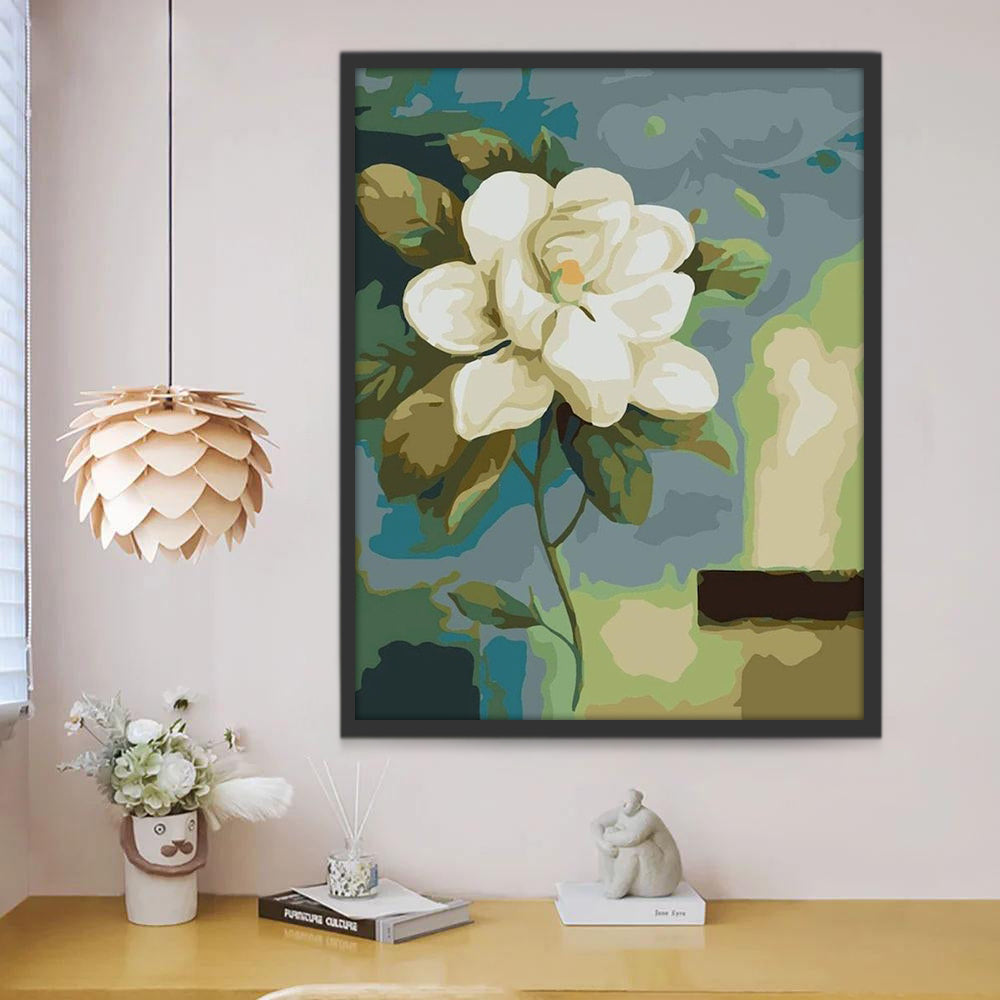 Camélia Blanc Peinture par Numéros