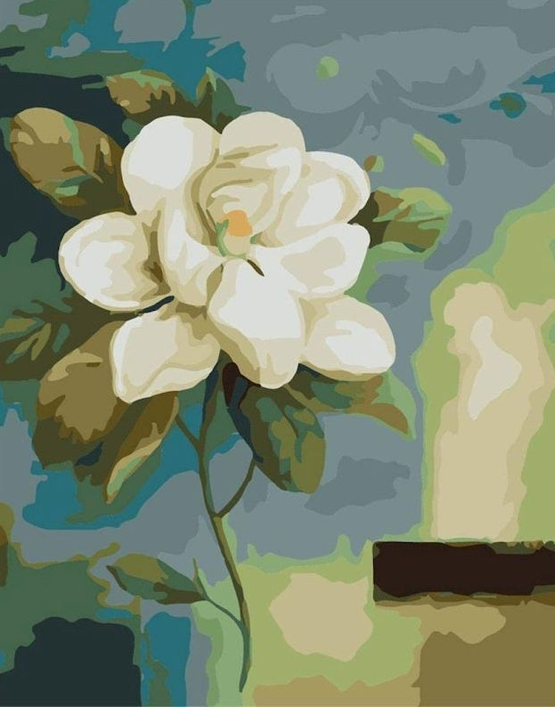 Camélia Blanc Peinture par Numéros