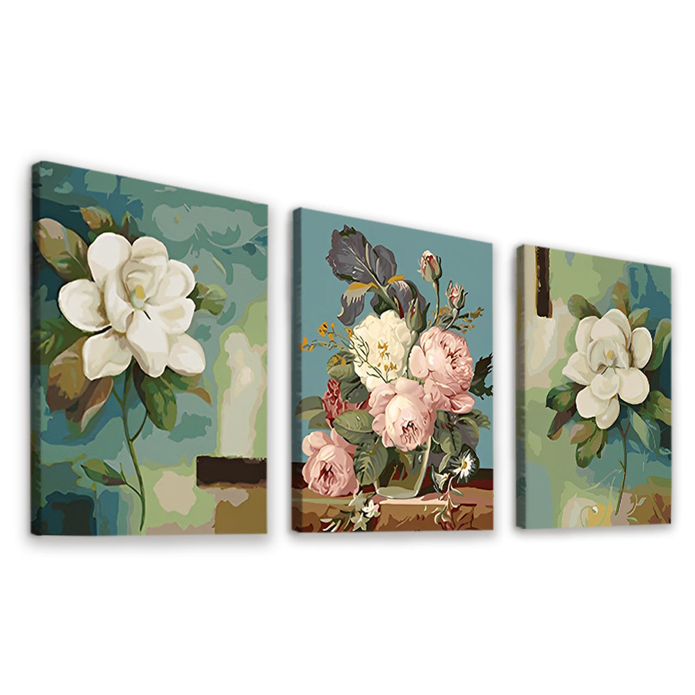 Camélias Blancs 3 Partie Peinture par Numéros