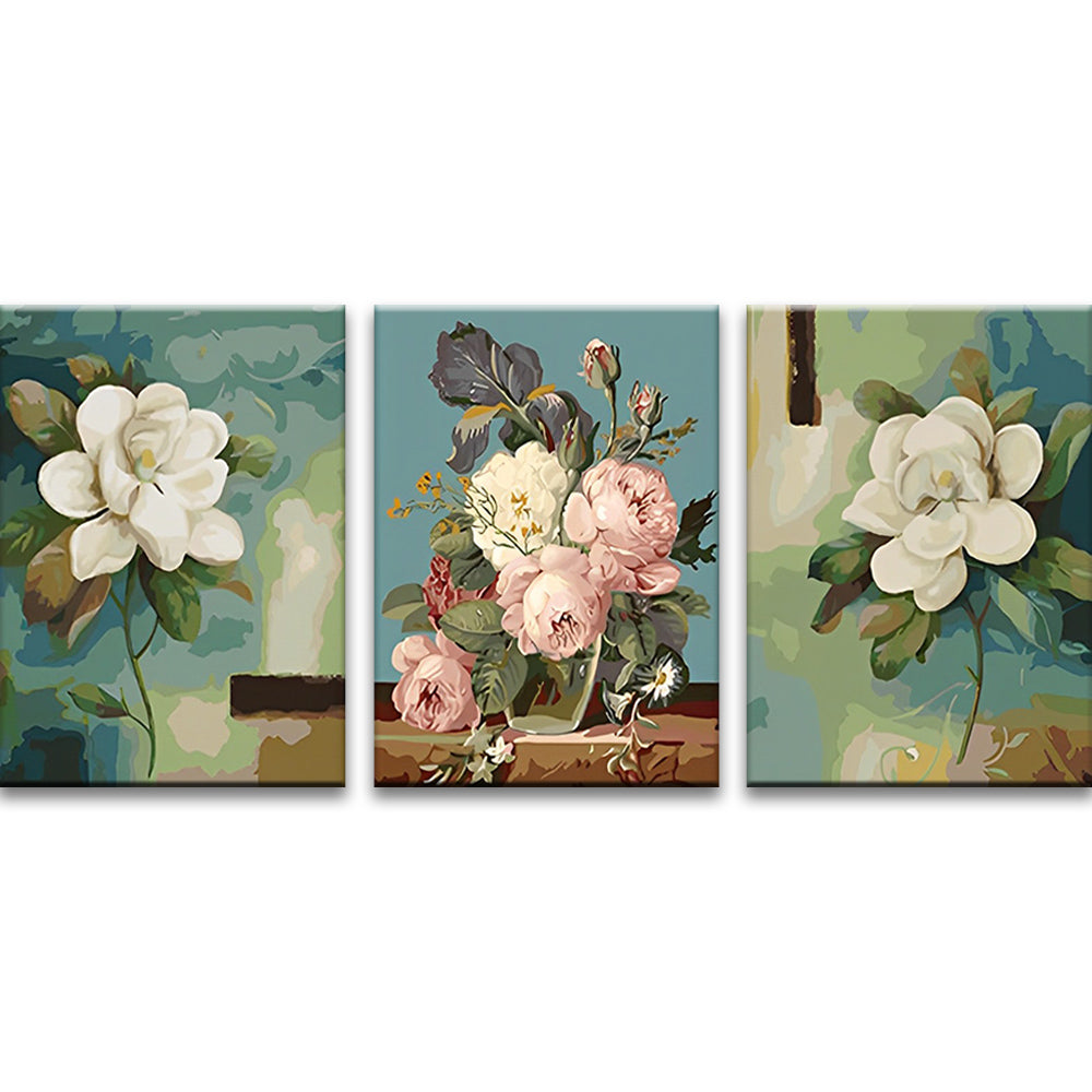 Camélias Blancs 3 Partie Peinture par Numéros
