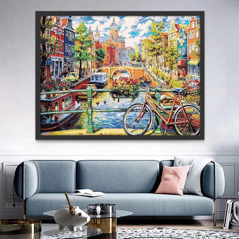 Canaux d'Amsterdam Peinture par Numéros