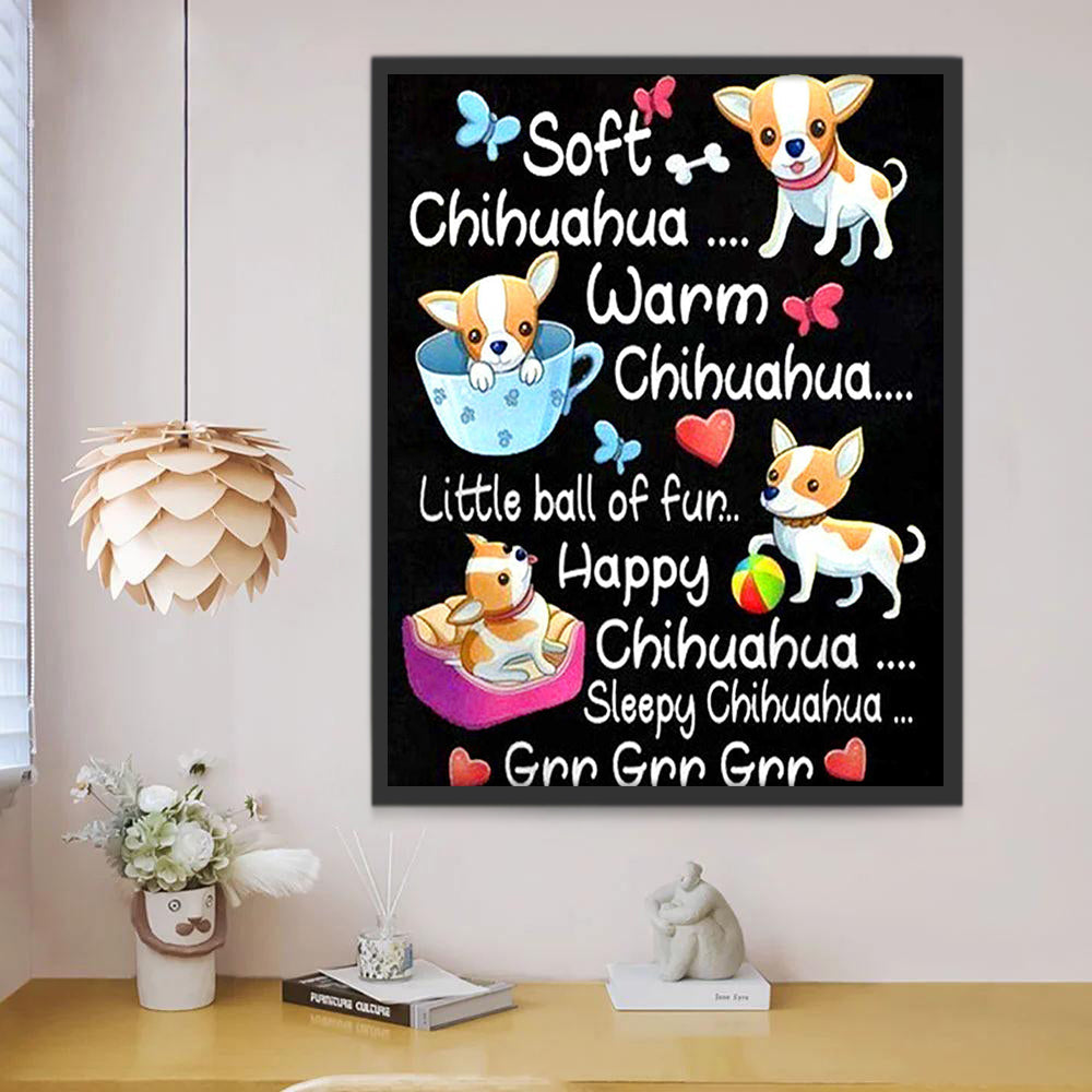Carte de vœux avec des Chihuahuas Peinture par Numéros