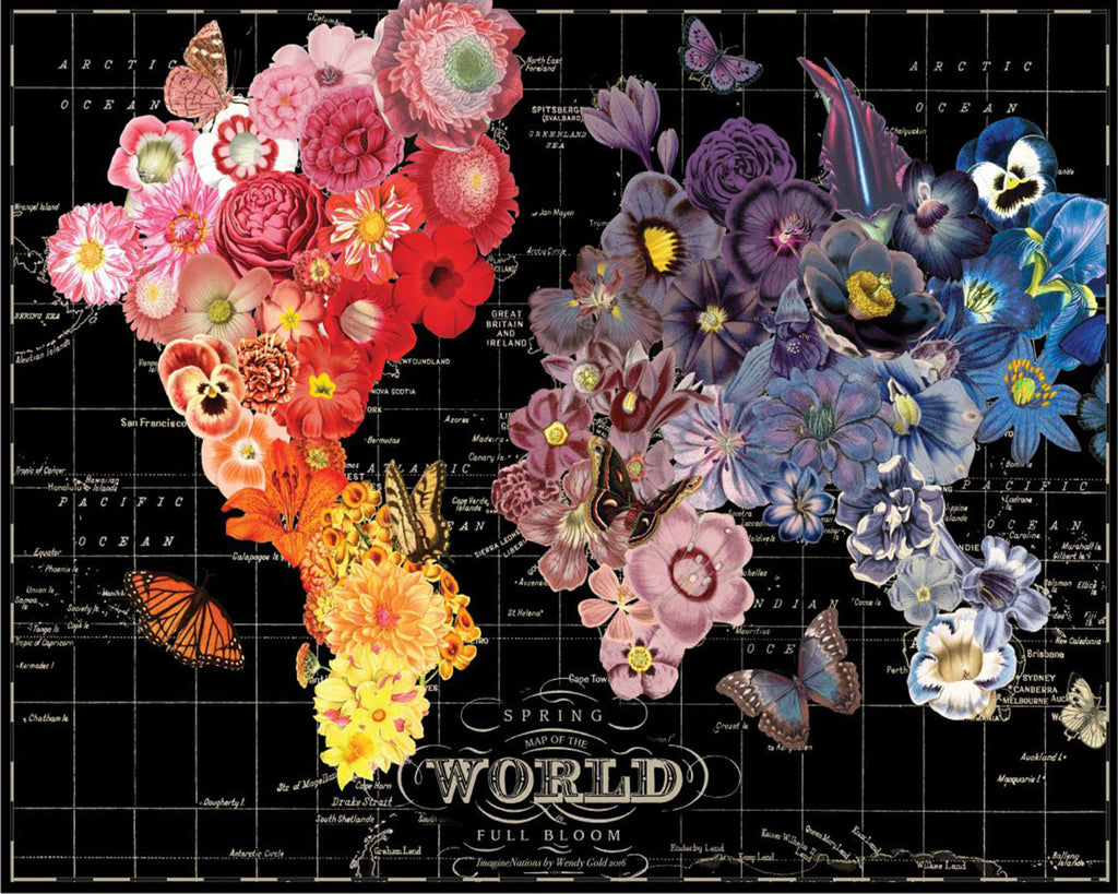 Carte du Monde de Fleur Peinture par Numéros