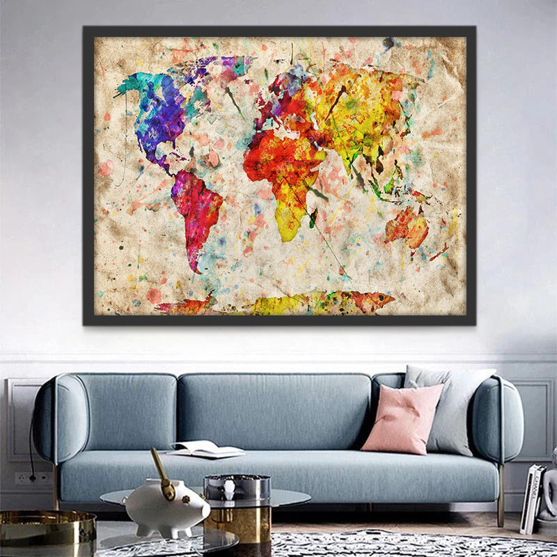 Carte Du Monde Peinture par Numéros