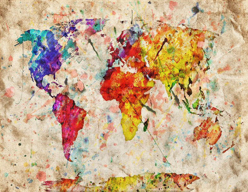 Carte Du Monde Peinture par Numéros