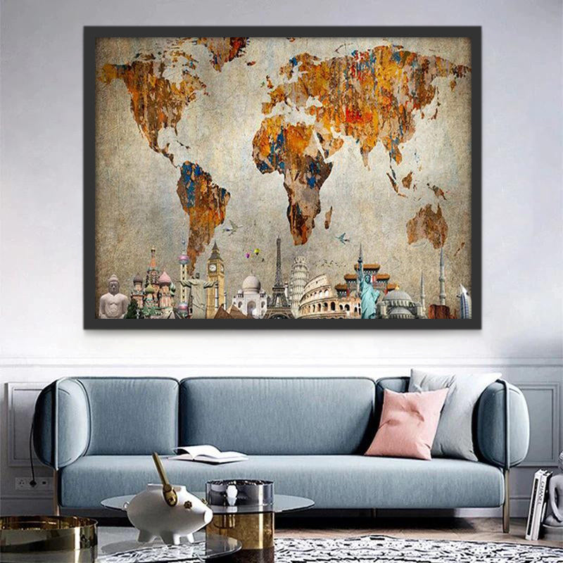 Carte Du Monde Peinture par Numéros