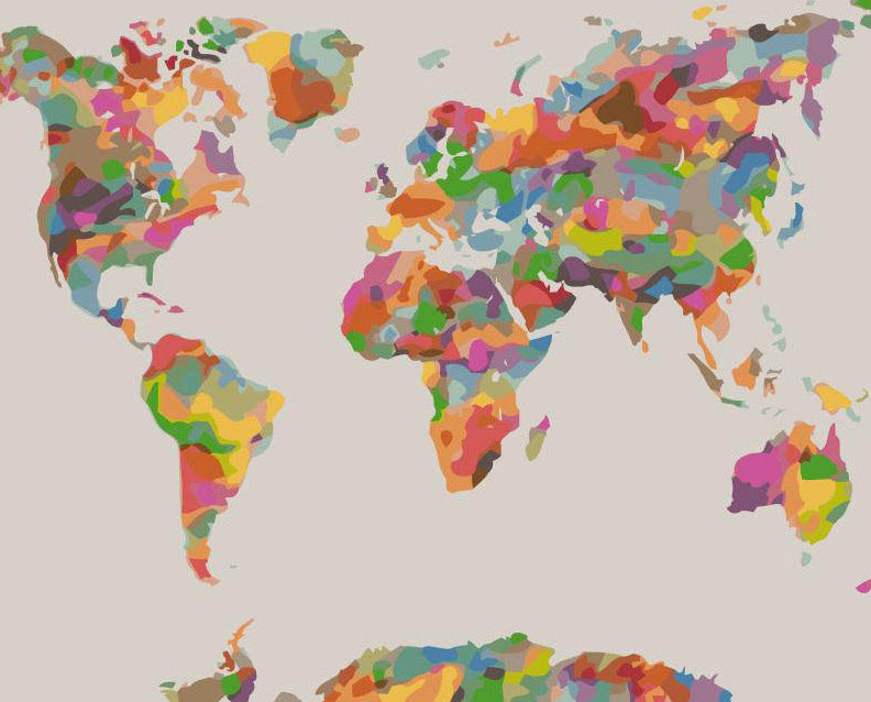 Carte Du Monde Peinture par Numéros