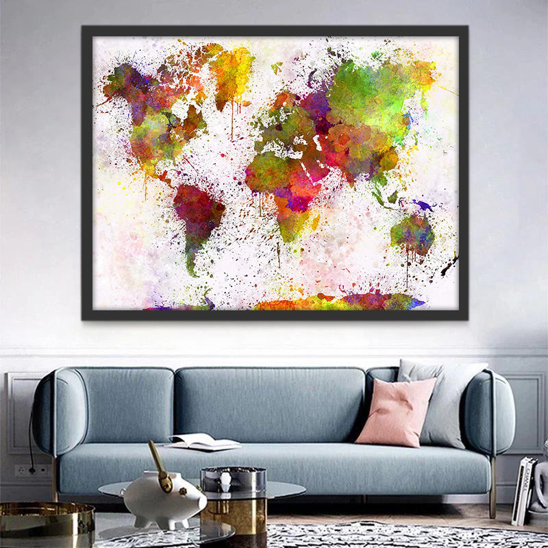 Carte Du Monde Peinture par Numéros