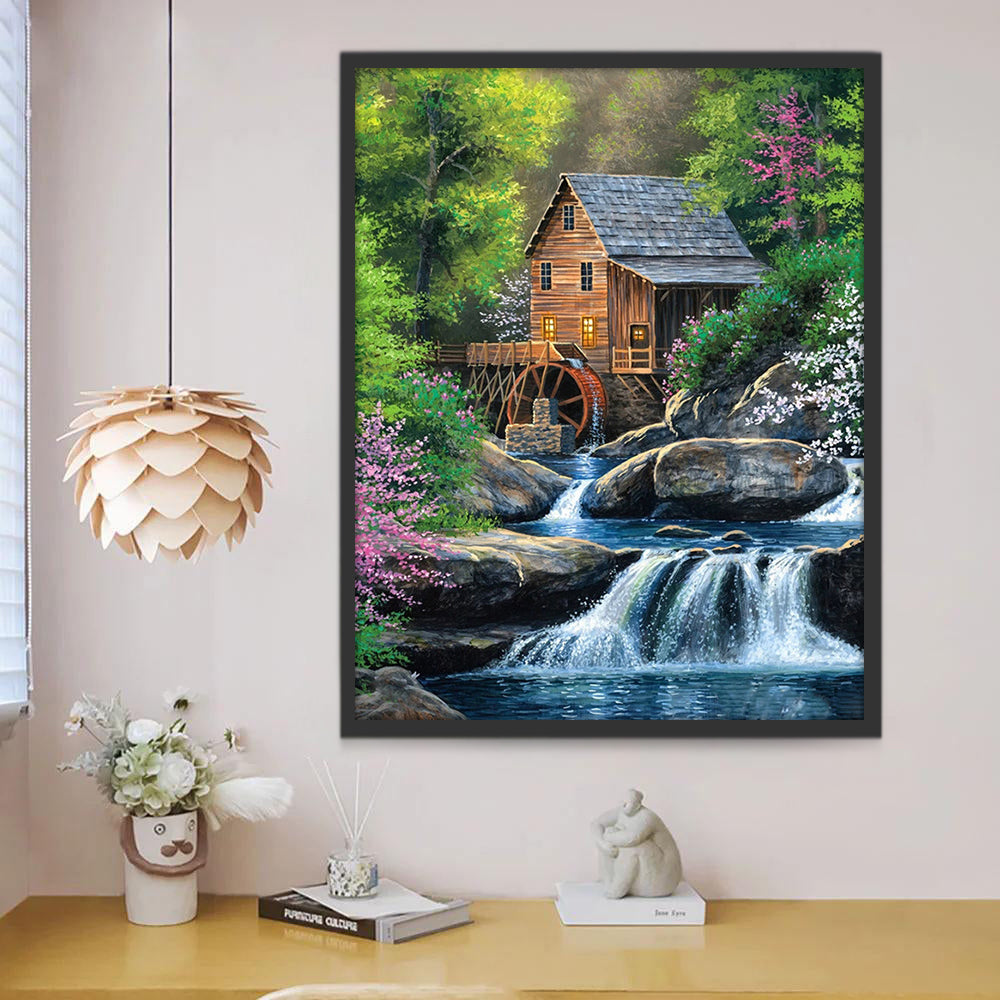 Cascade de Montagne Peinture par Numéros