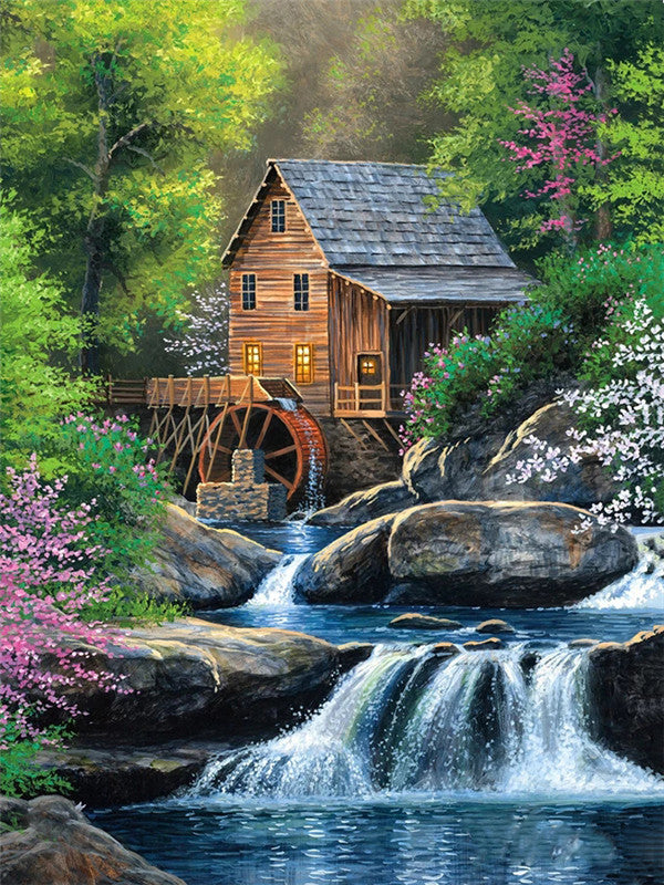 Cascade de Montagne Peinture par Numéros