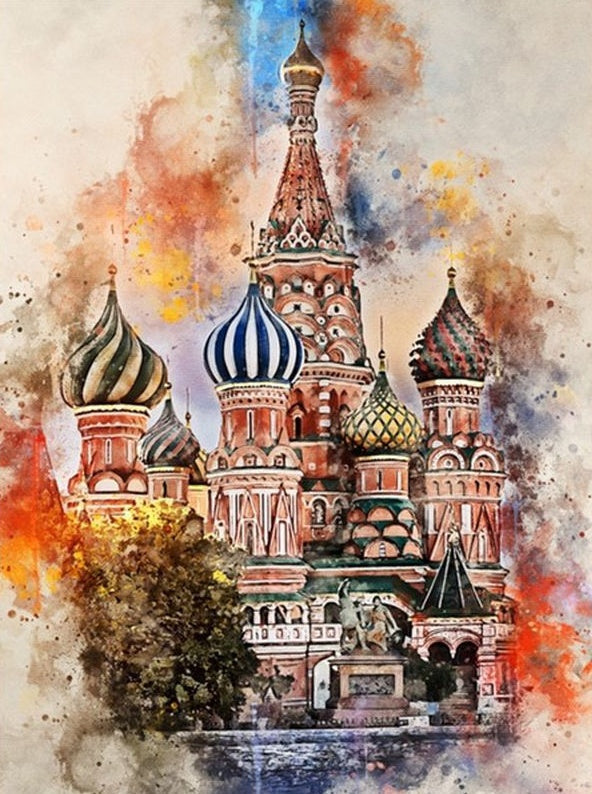 Cathédrale Saint-Basile-le-Bienheureux de Moscou Peinture par Numéros