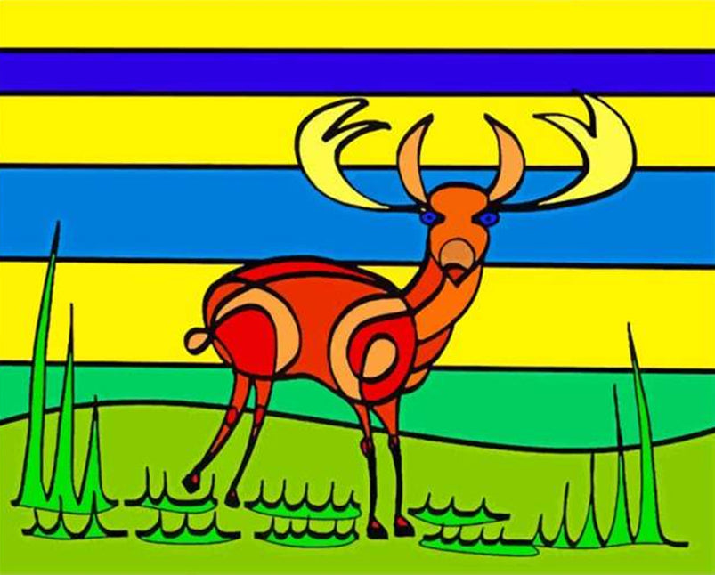 Cerf Abstrait Cartoon Enfants Peinture par Numéros