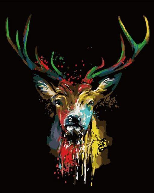 Cerf avec des Taches Colorées Peinture par Numéros