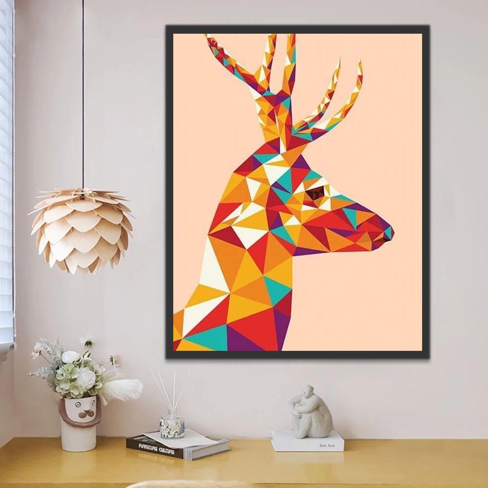 Cerf d'Art Abstrait Peinture par Numéros