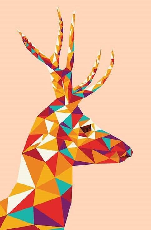 Cerf d'Art Abstrait Peinture par Numéros