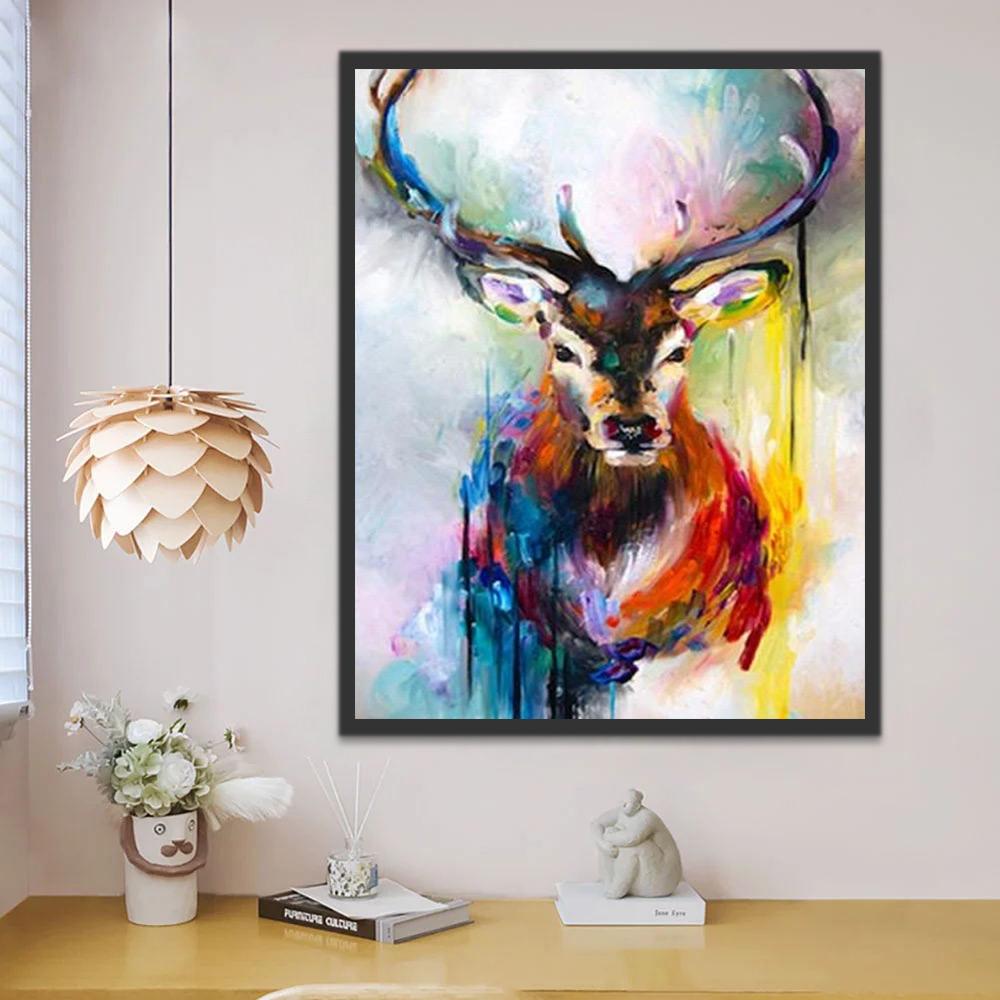 Cerf Digne et Coloré Peinture par Numéros