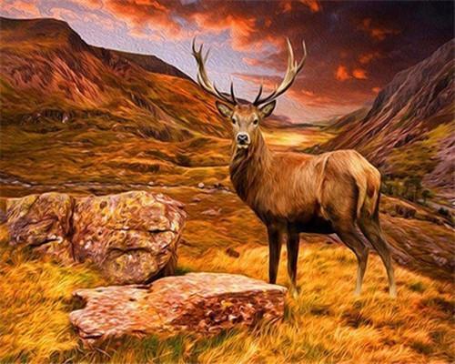 Cerf et Canyon Peinture par Numéros