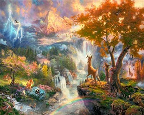 Cerf et Foudre Peinture par Numéros