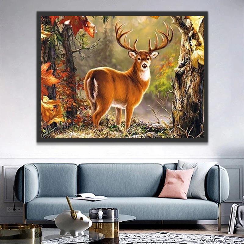 Cerf Regardant en Arrière Peinture par Numéros