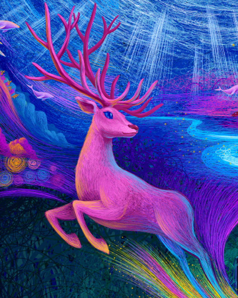 Cerf Rose Magique Peinture par Numéros