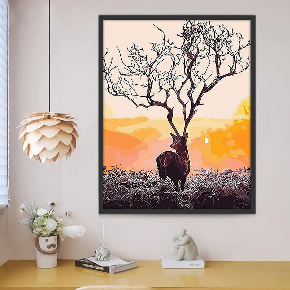 Cerf Solitaire Peinture par Numéros